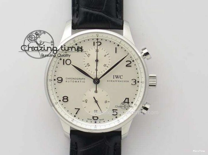 MIROTIME 0408 Portuguese Chrono IW3716 RSF 1:1 Best Edition Blue Dial on Black Leather Strap A RelaxedFit 7045